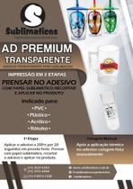 10 Folhas Adesivo Transparente Sublimação