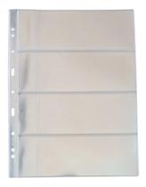 10 Folhas Plastico Cédula Acetato 4 Divisões Com bolso