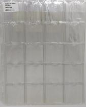 10 folhas pra moedas de 20 espaços, sem aba, cabe holder