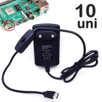 10 Fontes Para Raspberry Pi Dc Chaveada 5v 3a Plug Usb-C Muito Útil U1002 10 Fontes Para Raspberry Pi Dc Chaveada 5v 3a Plug Usb-C Muito Útil U1002
