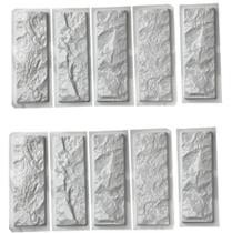 10 Forma 3d Tijolo Rockface Traverte 30x10cm ABS 2mm Molde 3d Para Cimento 672 10 Forma 3d Tijolo Rockface Traverte 30x10cm ABS 2mm Molde 3d Para Cimento 672