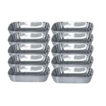 10 Forma Assadeira Tabuleiro Para Frango 36 cm Alumínio Polido Sem Alças