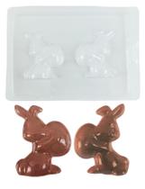 10 Forma Simples Coelho Com Ovo Pascoa Frente Verso Molde 3d