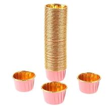 10 Forminhas Mini Cupcake Forneável Laminada Rosa com Dourado - Inspire sua Festa Loja