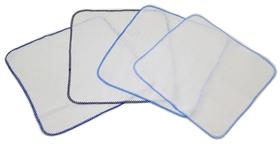 10 Fralda De Boca Quadriculada Lisa 33x33cm Com Crochê