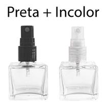 10 Frasco 30ml Vidro Mini Cubo C/ Válvula Spray P/ Perfume - IB