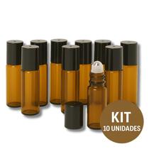10 Frascos 5ml Vidro Ambar Oleo Essencial Roll On Perfume