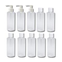 10 Frascos Potes Viagem Shampoo Creme 7 Fliptop 3 Pump 100ml