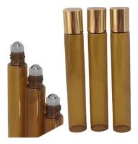 10 frascos rollon 10ml ambar vidro Profissional Dourado - Milla Pack