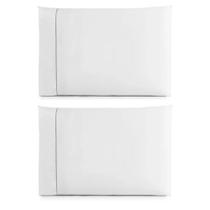 10 Fronhas 100% Algodão 200 Fios Ponto Palito Percal 50x70 Com Zíper