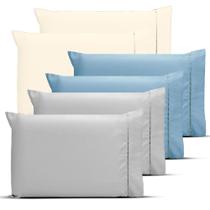 10 Fronhas 70cm x 50cm Ponto Palito 200 Fios Capa de Travesseiro 100 Algodão