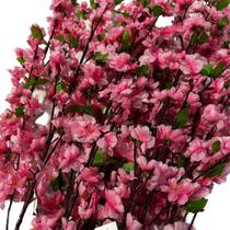 10 Galho Flor Cerejeira Cor Rosa Artificial 1,20m Planta Haste