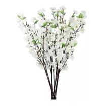 10 Galhos Buque Flores Pessegueiro Cerejeira Arranjo Branco - La Caza Store