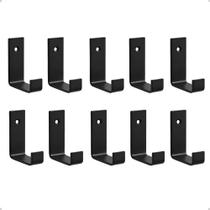 10 Ganchos P/ Pendurar Roupas Banheiro Vestiário Preto