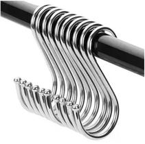 10 Ganchos Suporte Aço Cozinha Barra Utensílio Tipo S Grande
