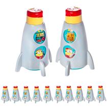 10 Garrafas Formato de Foguete Estampa Minions Sacola Surpresa Decoração de Aniversário