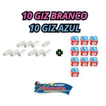 10 Giz Branco e 10 Giz Azul para Taco de Sinuca Bilhar