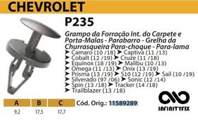 10 Grampo da Forracao do Carpete Porta-Malas Parabarro Para-choque Para-lama GM Chevrolet P235