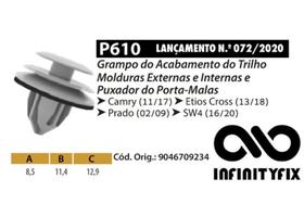 10 Grampo do Acabamento do Trilho Molduras Externas e Internas e Puxador do Porta-Malas-P610