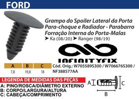 10 Grampo do Spoiler Lateral Porta Para-choque Radiador Parabarro Forr Inter Porta-Malas Ford Ka P85