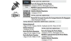 10 Grampo Presilha Forro Tampa Portamalas Compass Renegade 10 Grampo Presilha Forro Tampa Portamalas Compass Renegade
