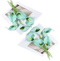 10 hastes copo de leite silicone flor permanente - verde
