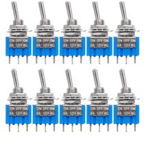 10 Interruptor On Off On 3 Pinos Mts-103 Ac 125V/6A 250V/3A