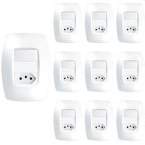 10 Interruptor Simples e Tomada 2P+T 20A Fame Elegance Com Placa 4X2 Branco