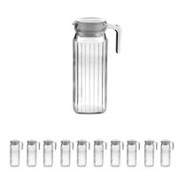 10 Jarra de vidro com tampa 1Lt água suco transparente