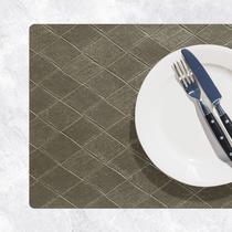 10 Jogo Americano Impermeável Kori Bege PVC Imita Couro