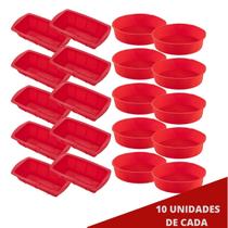 10 Jogo Bolo Forma Redonda e Forma P/ Pães Silicone Sortida 10 Jogo Bolo Forma Redonda e Forma P/ Pães Silicone Sortida