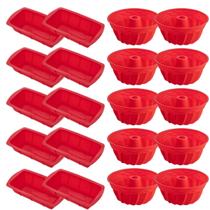 10 Jogo Formas Silicone Espiral 23,5cm e para Pães Sortida 10 Jogo Formas Silicone Espiral 23,5cm e para Pães Sortida