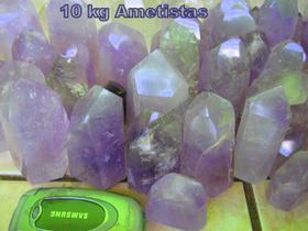 10 kg Ametista Gerador Pontas Lapidado Comum - Pedras de Garimpo Atacado