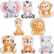 10 Kit Aplique Mdf Safari Cut Colorido Crochê 80 Peças