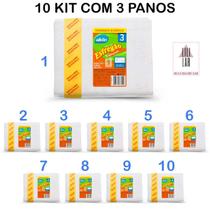10 Kit com 3 Panos de Chão Esfregão Alta Absorção 40x67cm 10 Kit com 3 Panos de Chão Esfregão Alta Absorção 40x67cm