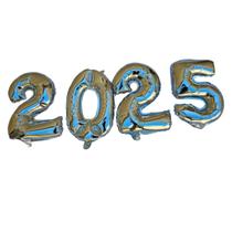 10 kits 2025 balões metalizado numero Reveillon Prata 16" 10 kits 2025 balões metalizado numero Reveillon Prata 16"