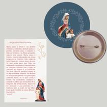 10 kits de botton com cartão de oração de Maria Passa na Frente - Ágape bottons