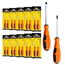 10 Kits De Chave Fenda-Phillips 2 Peças Cada C Imã Na Ponta
