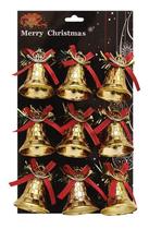 10 Kits Enfeite Sinos De Natal De Porta 4,5cm Com 9 Pcs Cada - Fitas e Festas