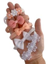 10 Lacinhos na Faixinha Meia de Seda Bebês Cores Lindas RN