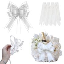 10 Laço Mágico Pronto Fácil Grande Liso Presente Cesta Luxo Cor:Branco 10 Laço Mágico Pronto Fácil Grande Liso Presente Cesta Luxo Cor:Branco