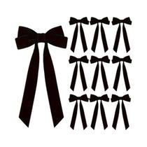 10 Laços De Natal Vermelhos De Veludo Brilhante Sem Plumas Para Decoração De Guirlandas Festivas