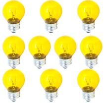 10 Lâmpada Bolinha Amarela 40w Incandescente E-27 127v