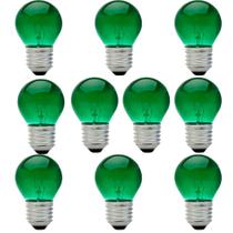 10 Lâmpada Bolinha Verde 15w Incandescente E-27 127v