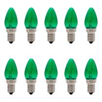 10 Lâmpada Chupeta Verde 7w Incandescente E-14 127v 10 Lâmpada Chupeta Verde 7w Incandescente E-14 127v