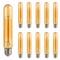 10 Lâmpada Filamento Led Retrô Tubular T32 Âmbar 4W Bivolt 10 Lâmpada Filamento Led Retrô Tubular T32 Âmbar 4W Bivolt