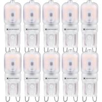 10 lampada g9 led 220v 2,5w amarelo 2.400k germany halopin