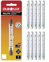 10 Lâmpada Halógena Palito Ourolux 150w 220v Luz Amarela