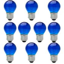 10 Lâmpada Mini Bolinha Azul 7w Incandescente E-27 127v 10 Lâmpada Mini Bolinha Azul 7w Incandescente E-27 127v