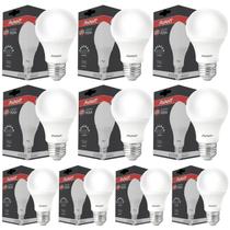 10 Lâmpada Pera Bulbo Soquete E27 6500K Branco Bivolt 9w Led